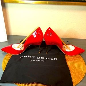 Red patent leather heels